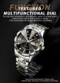 BINBOND 2521 Men’s Luxury Stainless Steel Fashion Business Watch Luminous Dial Calendar Quartz Wrist Watch.