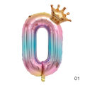 【Lejia】1pc 32Inch Number Foil Balloon Crown Figure 0-9 Birthday Kids Birthday Decoration Ball Supplies. 