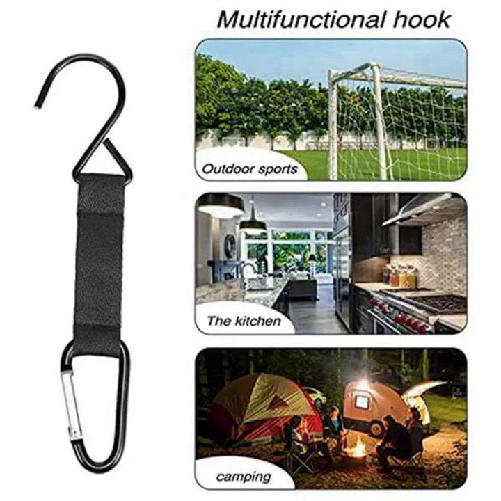 6%20Pcs%20Fence%20Hooks%20for%20Baseball%20Bag,%20Hooks%20with%20Nylon%20Safety%20Buckles%20Fence%20Hooks%20Black%20Metal+Nylon%20for%20Outdoor%20Sports%20Baseball,Softball%20-%20Image%202