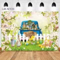 Portrait photo background forest truck grass children spring easter bunny photo background decorative banner green forest photo area. 