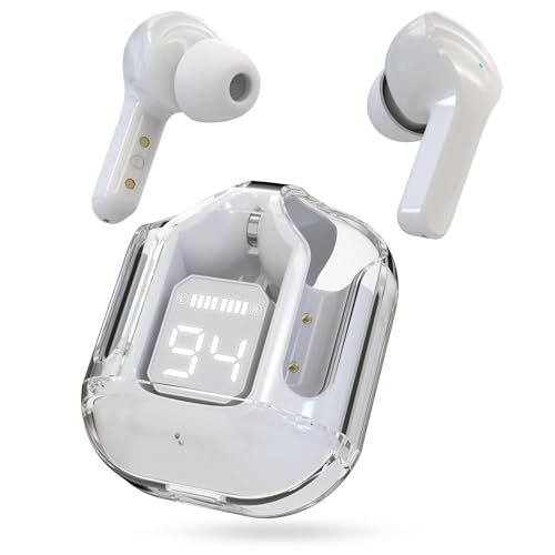 Transparent TWS Ultrapods Max 5.3 Original Digital Display Wireless Earbuds with HiFi sound quality