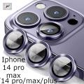 Camera Lens Protector for iphone 14 pro max/14 pro/14max/plus/14 Premium HD Tempered Glass Metal Ring Aluminum Alloy Lens Screen Cover Film. 