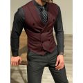 Men's Suit Vest Double Breasted Sleeveless Wedding Groom Vest Retro Slim Fit Work Wear Business Waistcoat.