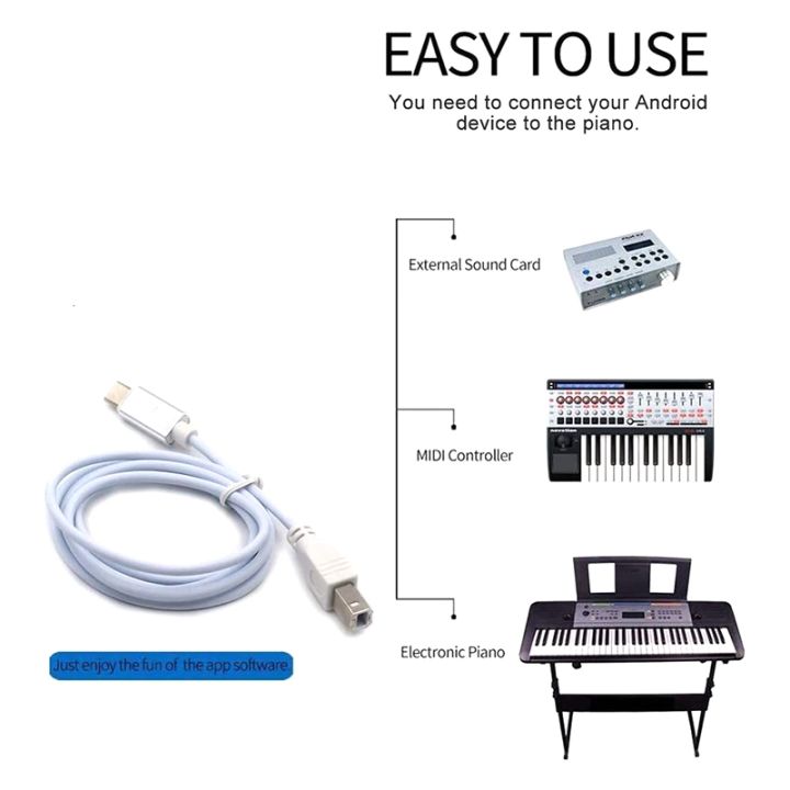 USB%20Type%20B%20Midi%20Cable%20To%20Type%20C%20Connector,%20Adapter%20Cable,%20Piano%20Audio%20Cable%20-%20Image%204