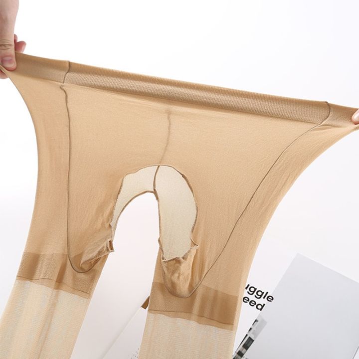 Collant Uomo Trasparenti A Gamba Aperta – Legging In Nylon Per Intimo Erotico E Serate Speciali