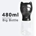 480 ML rtable Pet Water Bottle For s French Bull Pug Travel Puppy  Drinking Bowl Outdoor Pet Water Dispenser Feeder - Black - 480 ML. 