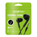 Oraimmo Strong Bass High Quality Wired Earphone - Black. 