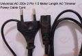 Universal AC 220v 2 Pin 1.5 Meter Length AC Power Cable Cord For Printer Power Adapter Charger Trimmer Charger Light DIY. 