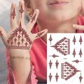 Brown Henna Tattoo Sticker for Children Waterproof Temporary Tattoos Small Size Mehndi Tattoo for Hand Girl Sleeve Body Art.