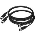 2-Pack 5-Pin DIN MIDI Cable, 3-Feet Male to Male for MIDI Keyboard.
