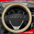 PVC Leather Steering Wheel Cover - Black AND BEIGE DSTC 215. 