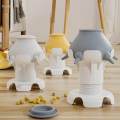Pet Milk Bowl Pets Nursing Bottle Anti Choking 5 Nozzles Nursing Station Gray Hollow Base. 