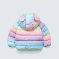 Children's short padded clothes, autumn and winter warm jackets, cute hooded padded jackets for boys and girls, 0-5 years old baby tops.