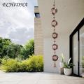 Hang Rain Chain Beautiful Metal Rain Chain with Exquisite Bell Decor Perfect Gutter Roof Decoration for Soutast Asian Homes Efficient Drainage Tool Sle Rain Chain.