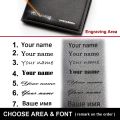 Men Wallets Name Engraving Short Card Holder Male Purse PU Leather Wallet For Men.