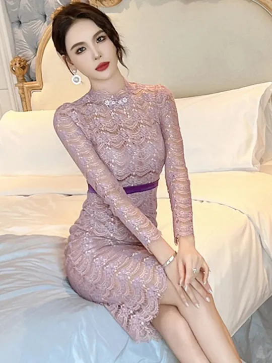 Exquisite%20Elegant%20Qipao%20Dress%20Women%20Celebrity%20Sheer%20Lace%20Pearl%20Flower%20Cheongsam%20Robe%20Lady%20Evening%20Party%20Date%20Prom%20Vestidos%20Mujer%20-%20Image%205