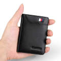 WILLIAMPOLO Fashion Leather Short Wallet Original Lether Black Wallet.