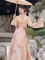 Hanfu Modified Han Elements Dress 2024 New Summer Ancient Costume Flow Fairy Skirt with Wide Sleeves Daily Wearable Super Fairy. 