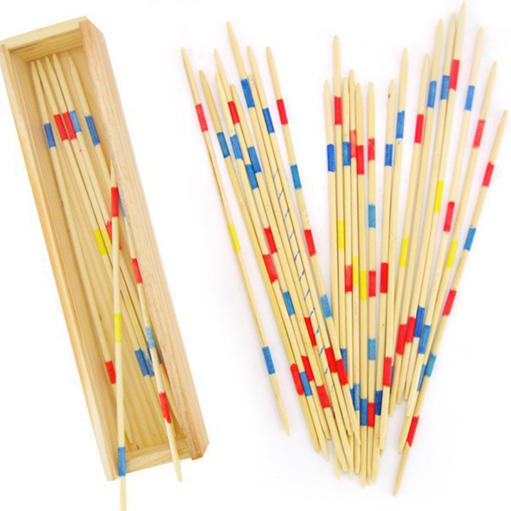 1 Set Traditional Mikado Spiel Pick Up Sticks With Box Multiplayer Game Baby Educational Wooden Board Games Stick Drop Shipping Jessica