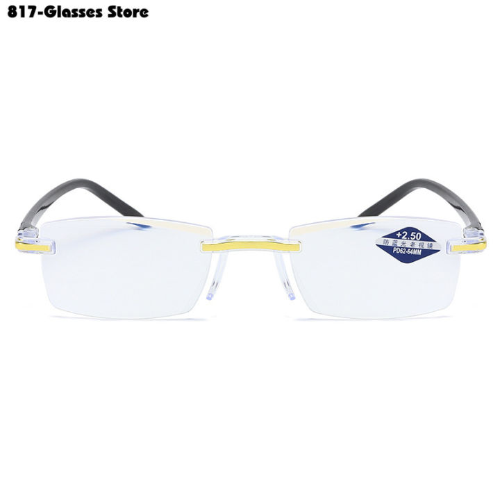 Luxury%20Diamond%20Cut%20Reading%20Glasses%20Men%20Rimless%20Anti%20Blue%20Light%20Eyeglasses%20Ladies%20Plus%20Prescription%20Eyewear%20Diopter%201.0%20To%20+4.0%20-%20Image%206