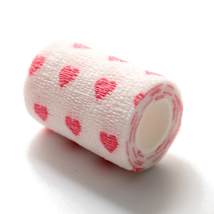 White%20love%20heart%20Printed%20Medical%20Self%20Adhesive%20Elastic%20Bandage%204.5m%20Sports%20Wrap%20Tape%20for%20Finger%20Joint%20Knee%20-%20Image%204