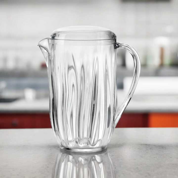 Transparent Crystal Water Jug - 2L Capacity, Zam Zam Plastic, Clear Design
