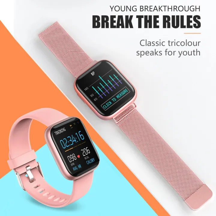 Smart%20Watch%20For%20Women%20Blood%20Pressure%20Heart%20Rate%20Monitoring%20Pink%20Fitness%20Sports%20Smartwatch%20Smart%20Notification%20IP67%20Waterproof%20-%20Image%203