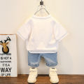 fashion child boys t shirt clothing suits 0-5 years old baby Denim Shorts children's clothing summer.