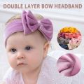 Velvet Double Layer Bow Baby Headband Bowknot Turban for Baby Girl Headbands Newborn Bow Headwrap Hair Accessories 24 Colors. 