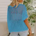 Fishnet Hollow Out Knit Cover Ups Neon Bright Color Mesh Nightclub Party Perspective Underlay Beach Crochet Blouse Bikinis Wraps. 