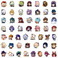 10/50/100pcs Chibi Genshin Impact Klee Mona Xiao Eula Children Anime Lap Suitcase Graffiti Game Scrapbook. 