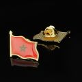 The Kingdom of Morocco National Flag Epoxy Lapel Pin Badge/Brooch For Official Suit Bag Hat Accessories. 