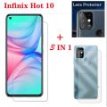 For Infinix Hot 10 3-in-1 Combo Pack (Full Screen Protector Ceramic Matte +Camera Lens Protector +Back Poly) (Not Glass).