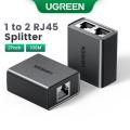 UGREEN RJ45 Splitter 1 to 2 Ethernet Adapter Internet Network Cable Extender RJ45 Connector Coupler for PC TV Box Router Cat6.