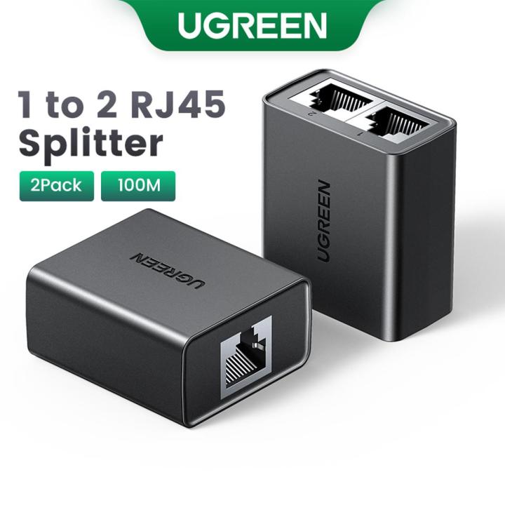UGREEN RJ45 Splitter 1 to 2 Ethernet Adapter Internet Network Cable Extender RJ45 Connector Coupler for PC TV Box Router Cat6