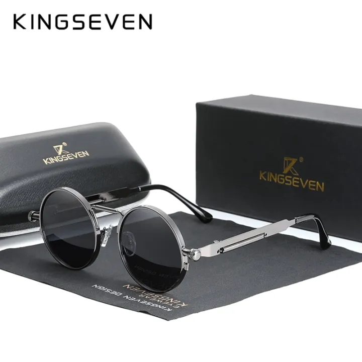 KINGSEVEN%20High%20Quality%20Gothic%20Steampunk%20Sunglasses%20Polarized%20Men%20Women%20Brand%20Designer%20Vintage%20Round%20Metal%20Frame%20Sun%20Glasses%20-%20Image%202