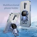 lthmy for Redmi 9 case electroplating colorful luxury soft glitter TPU cell phone back cover phone case astronaut kickstand.