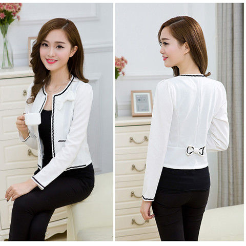 Spring%20and%20Autumn%20New%20Korean%20Style%20Slim-Fit%20Short%20Coat%20Waistcoat%20Short%20Small%20Suit%20Women's%20Jacket%20All-Matching%20Shawl%20-%20Image%202