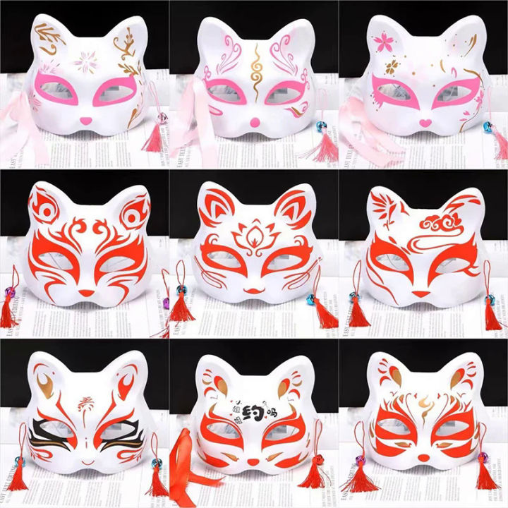 Japanese%20Anime%20Foxes%20Mask%20Japanese%20Cosplay%20Rave%20Anime%20Demon%20Slayer%20Half%20Face%20Cat%20Masks%20Festival%20Party%20Cosplay%20Props%20Face%20-%20Image%202