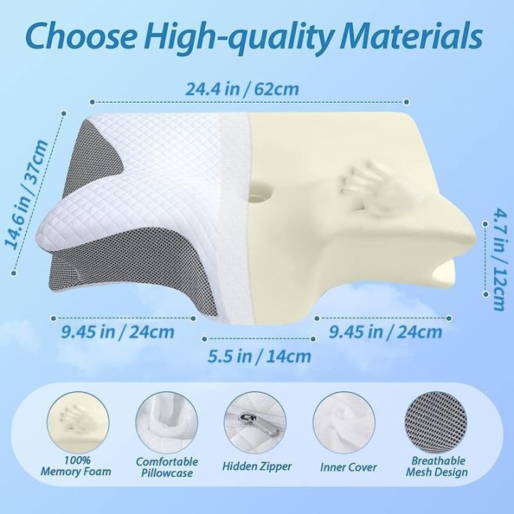 HOMCA%20Memory%20Foam%20Cervical%20Pillow,%202%20in%201%20Ergonomic%20Contour%20Orthopedic%20Pillow%20for%20Neck%20Pain,%20Contoured%20Support%20Pillows%20for%20Side%20Back%20Stomach%20Sleepers%20-%20Image%204