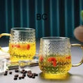 1 pcs fireproof Glass Cold Coffee Cup Retro Mug Transparent Water Tea Drinkware Milk Juice Mugs Cup Tumblers. 