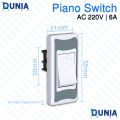 Piano Switch AC 220V 6A 1 Gang Piano Box Mount Electrical Switch 55mm. 