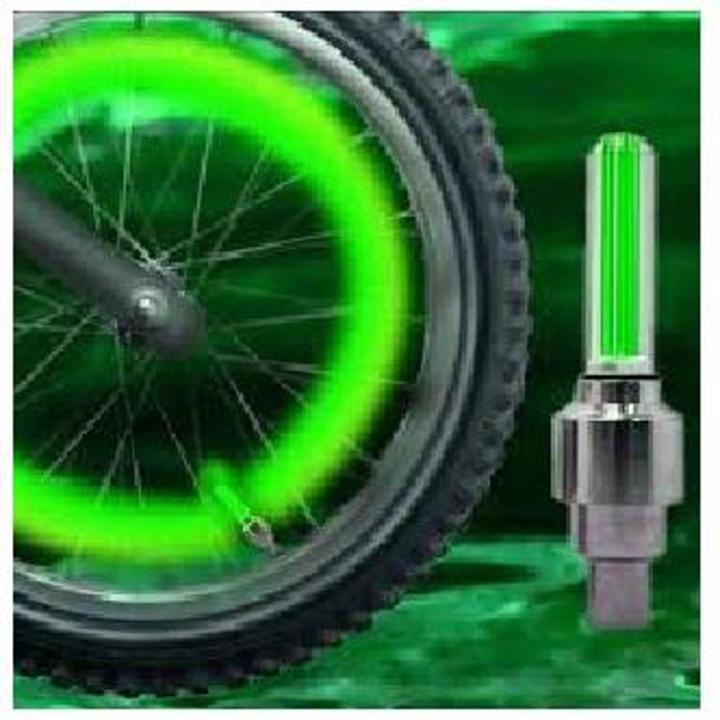 2 পিস সাইকেলের চাকার লাইট-সবুজ - cycle light