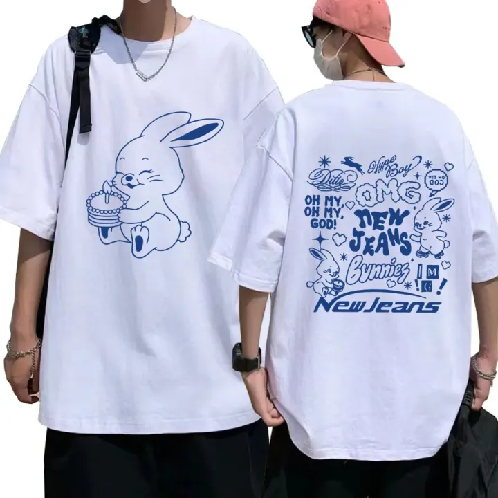 Plus-size%20Women's%20Dress%20NewJeans%20Bunny%20Graphic%20T%20Shirt%20Fashion%20Harajuku%20T-Shirts%20Men%20Women%20Kpop%20Short%20Sleeve%20Cotton%20T-Shirt%20-%20Image%203