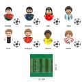Football Players Figures Soccer Minifigures Assemble Bricks Building Blocks Toys For Kids Messi Neymar Ronaldo Lewandowski.
