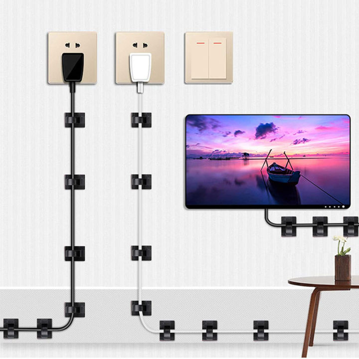 10Pcs%20Set%20Self%20Adhesive%20Cable%20Cords%20Organizer%20Clips%20/%20Desk%20Top%20Cable%20Wire%20Holders%20/%20Cable%20Line%20Management%20Tools%20/%20Wire%20Tie%20-%20Image%205