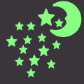 12pcs-Wall Decoration Radium Sticker Small Moon & Star. 