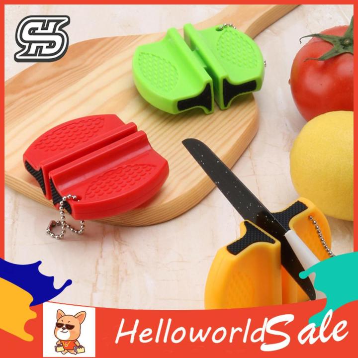 HelloWorld Mini Sharpener with Hook Chain Portable Mini Pocket Sharpening Tool