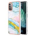 lthmy for Nokia G21 / G11 Marble Pattern Hybrid Hard Back Soft TPU Bumper Protective Case Cover. 