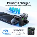 Hoco E86 Alegria 48W Dual Port Car Charger | 30W PD + QC3.0 | Bluetooth 5.4 FM Transmitter. 